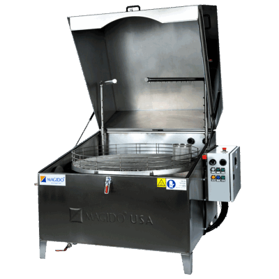 lid open X51 Series L122 Top Load Spray Cabinet Aqueous Parts Washer