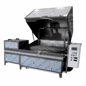 lid open X51/2 Series L123 top loading dual stage rotary jet-spray parts washer