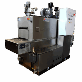 corner view Silver Series S400 In-Line Belt Conveyor Parts Washer